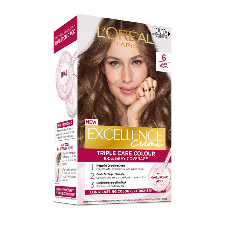 L'Oreal Paris Excellence Creme Hair Colour Light Brown 6, , hi-res