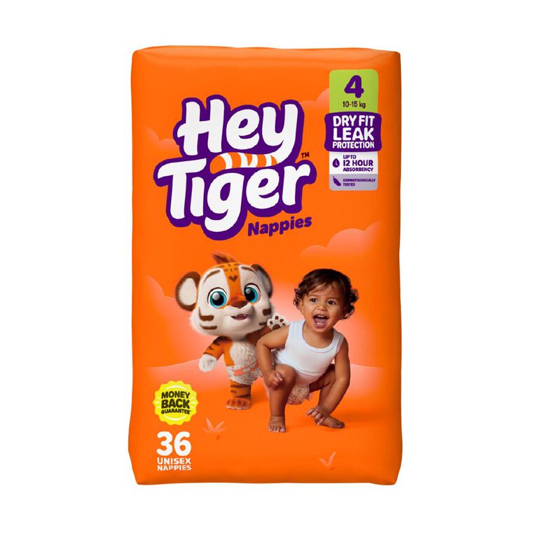 Hey Tiger Nappies Size 4 36 Piece, , hi-res