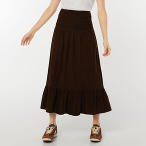 H&H Women's Shirred Waist Dobby Maxi