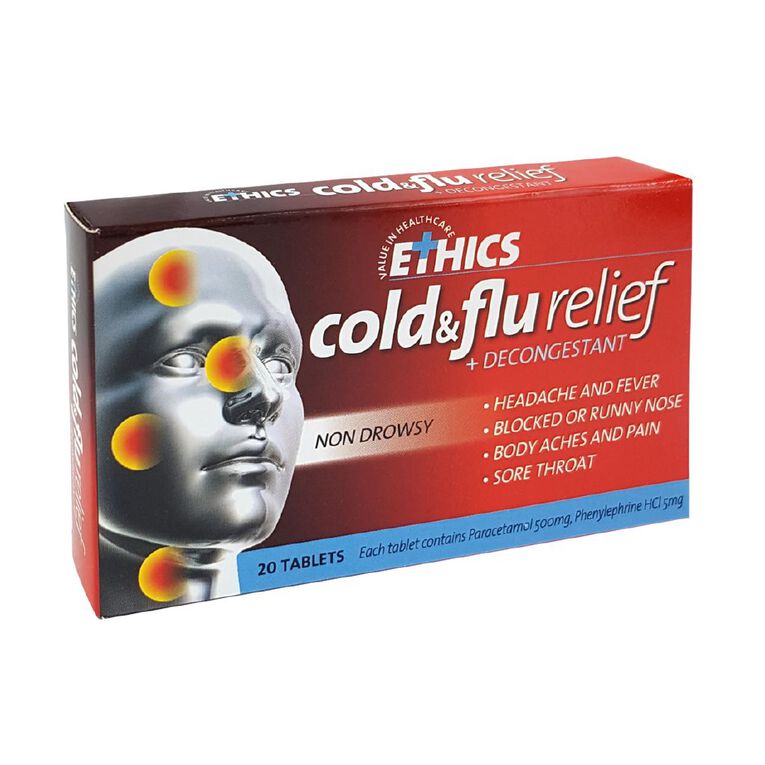 Ethics Cold & Flu Tablets 20s - LIMIT OF 1 PER CUSTOMER 20 Pack, , hi-res
