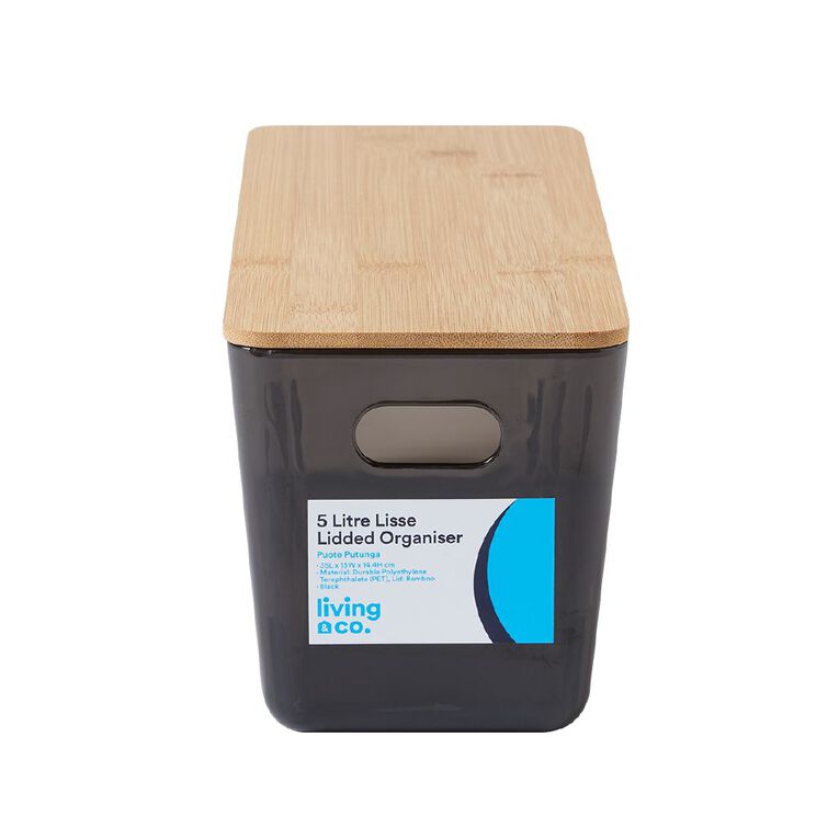 Living & Co Lisse Organiser Black 5L, , hi-res