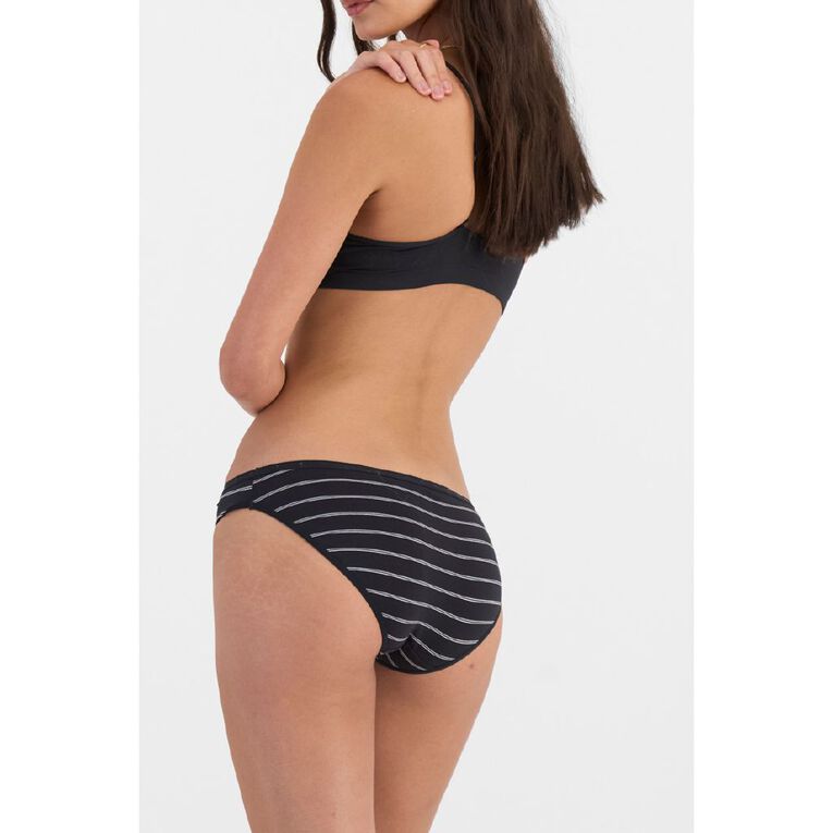 B FOR BONDS Women's Bikini Briefs 2 Pack, Black/White, hi-res