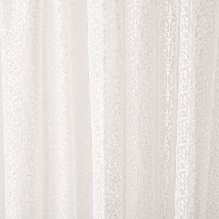 Living & Co Art Deco Voile White 90-180cm Wide/200cm Drop, , hi-res
