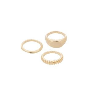 H&H Signet Gold Ring Set 3 Pieces