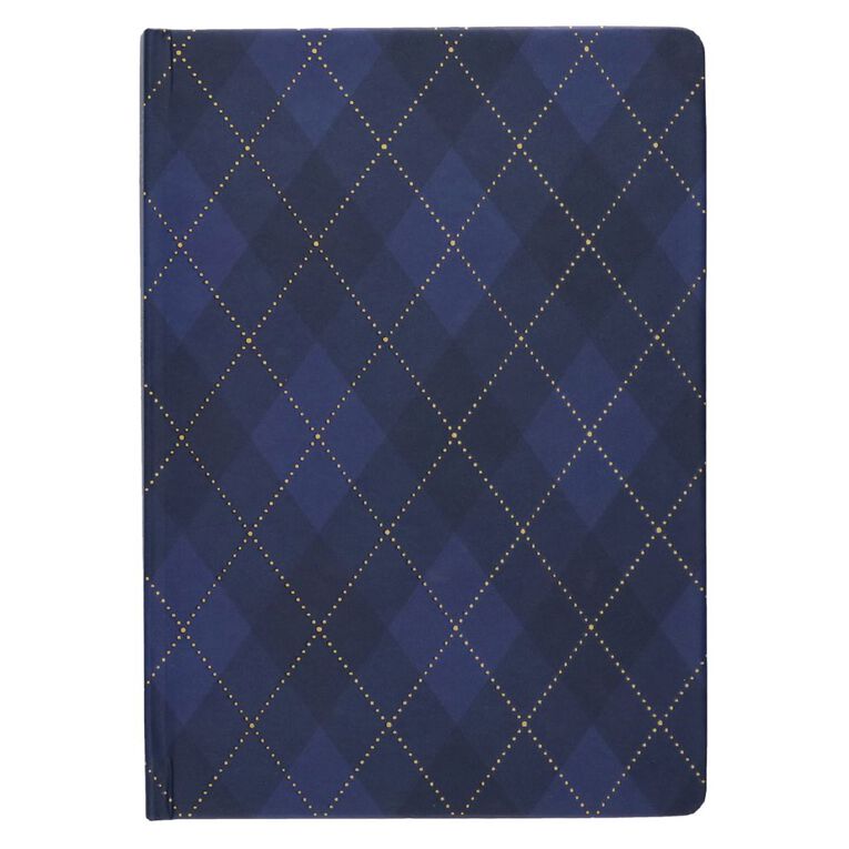 Uniti Stationery A5 Tartan Navy Notebook, , hi-res