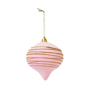 Wonderland Flocked Onion Bauble 8cm 4 Pack