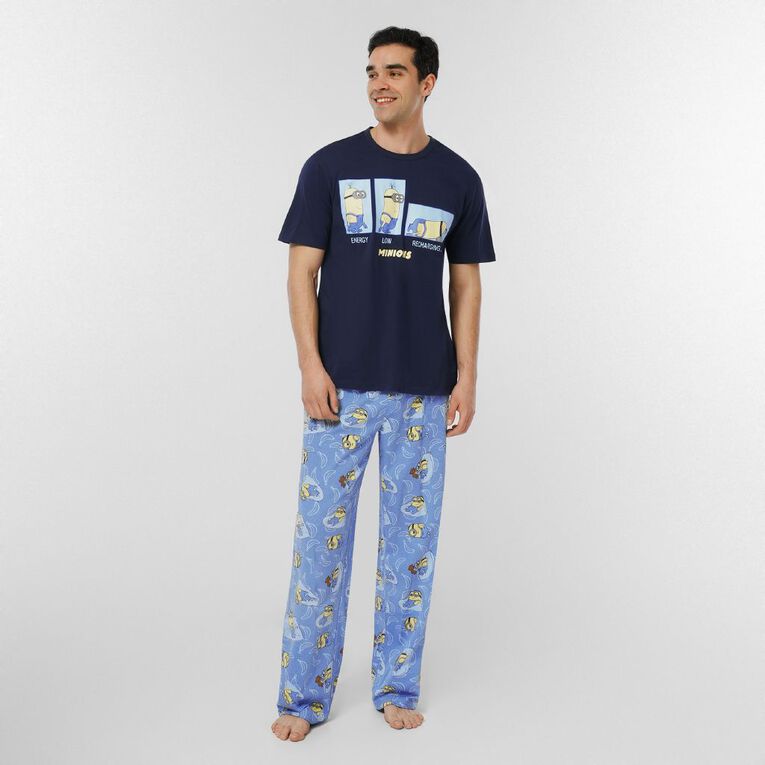 Minions Men's Jersey Pyjama Set, Blue Dark, hi-res