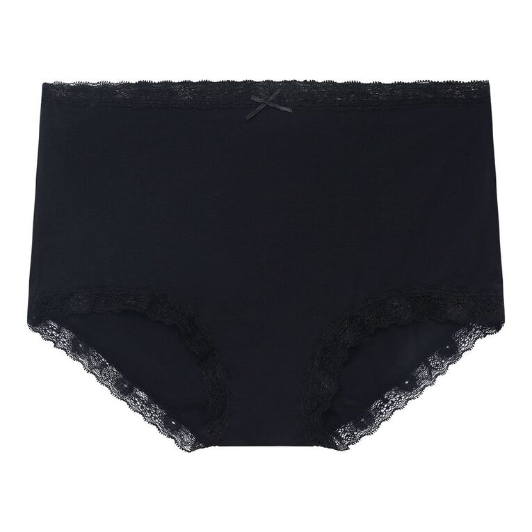 H&H Women's Soft Touch Full Briefs, Black, hi-res