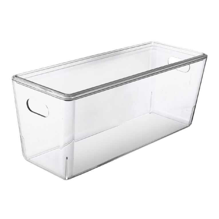 Living & Co Lisse Narrow Lidded Organiser Clear 5L, , hi-res