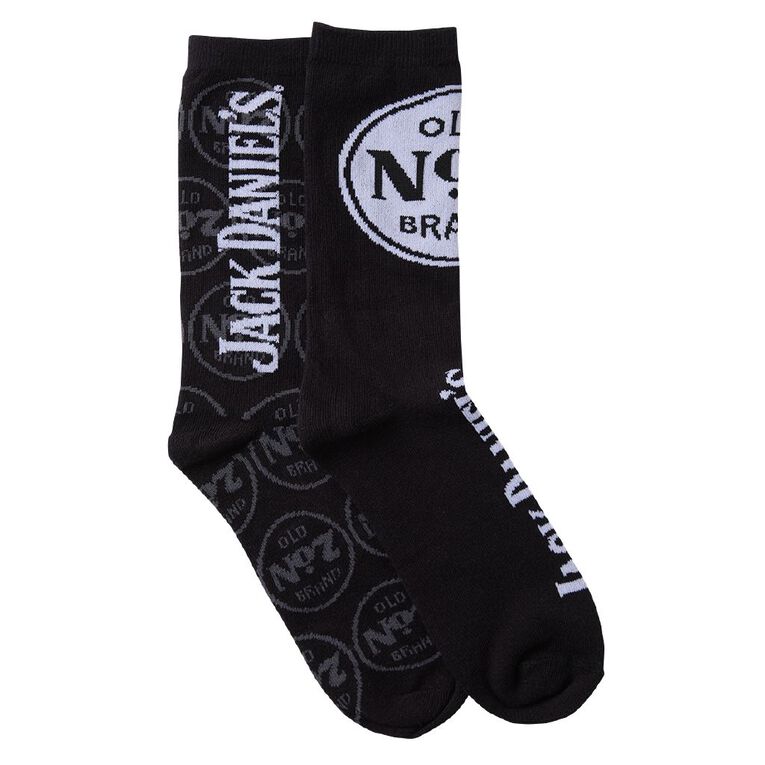 Jack Daniels Crew Socks 2 Pack, Black, hi-res