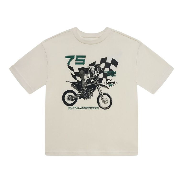 Young Original Short Sleeve Relaxed Print Tee, Cream, hi-res