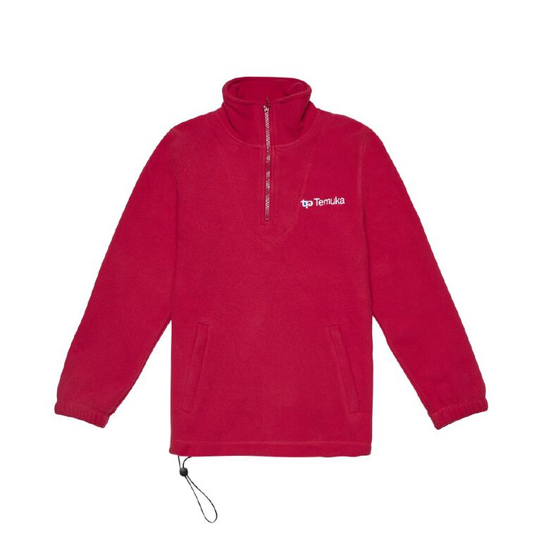 Schooltex Temuka Primary Polar Fleece Top with Embroidery, Red Mid, hi-res