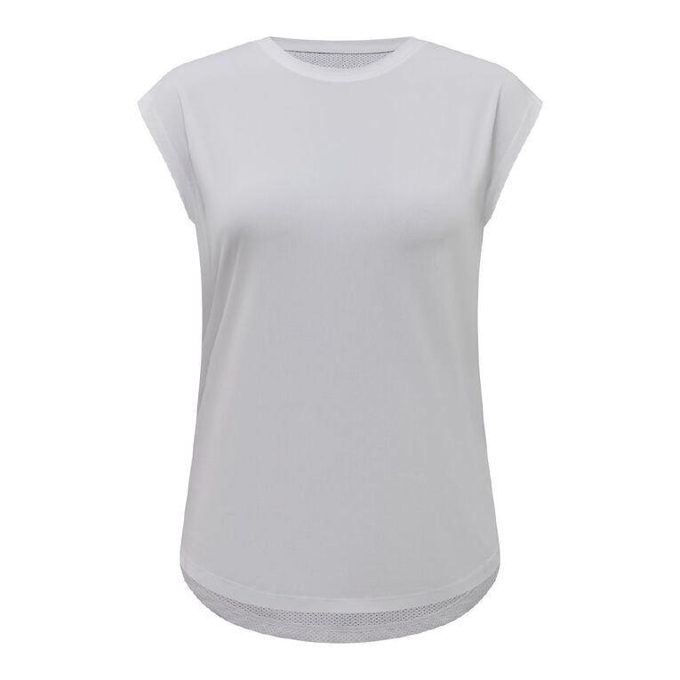 Active Intent Women's Mesh Back Tee, White, hi-res