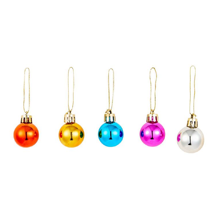 Wonderland Christmas Baubles 3cm Rainbow Bright 20 Pack, , hi-res