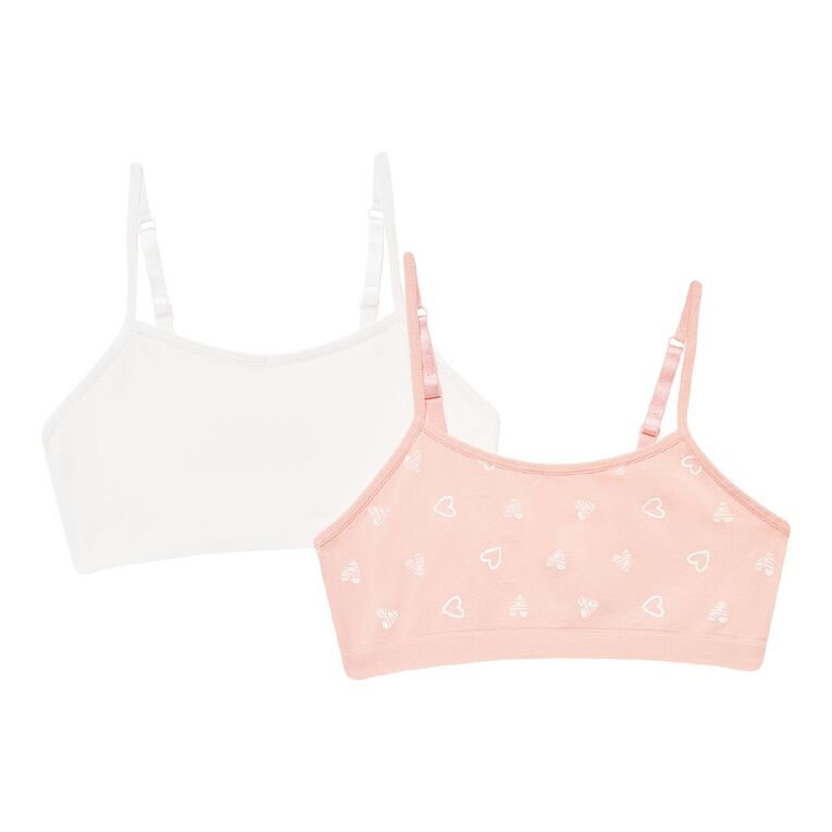 H&H Girls' Seamfree Crop 2 Pack, Red Mid, hi-res