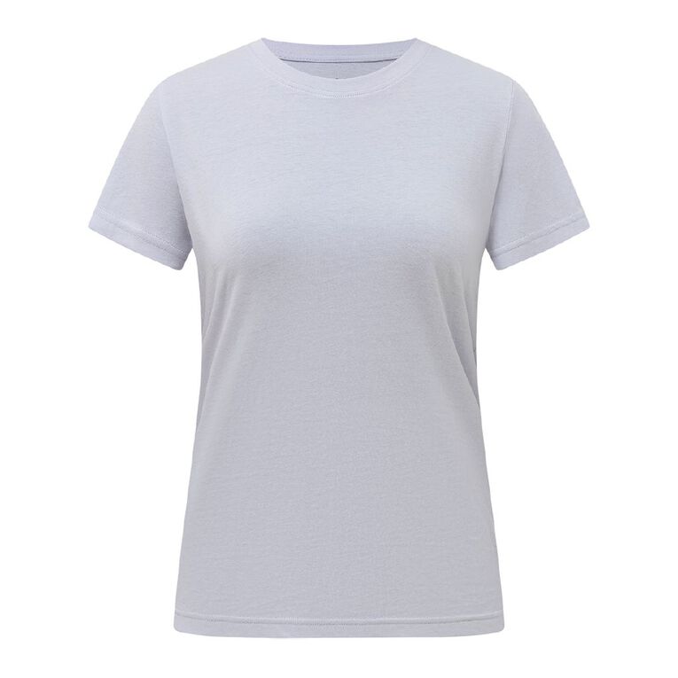 H&H Women's Short Sleeve Crew Neck Cotton Tee, Blue Light, hi-res