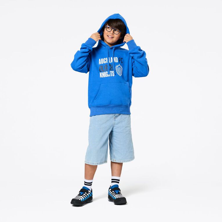 Auckland FC Kids' Pullover Hoodie, Blue Mid, hi-res