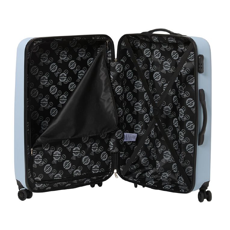 Living & Co 70cm Hard Textured Checked Suitcase Sky Blue, , hi-res