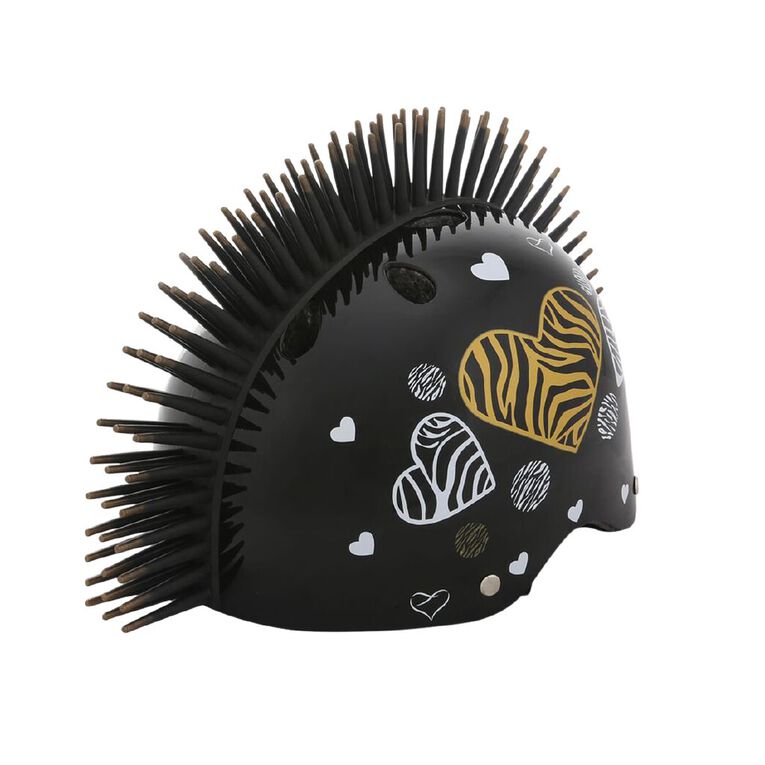 Street Jam Zebra Helmet Heart Mohawk Black Medium, , hi-res