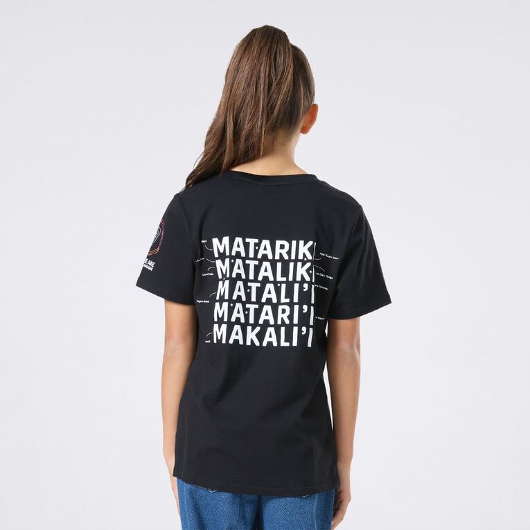 MLC Kids' Matariki Glow In The Dark Tee, Black, hi-res