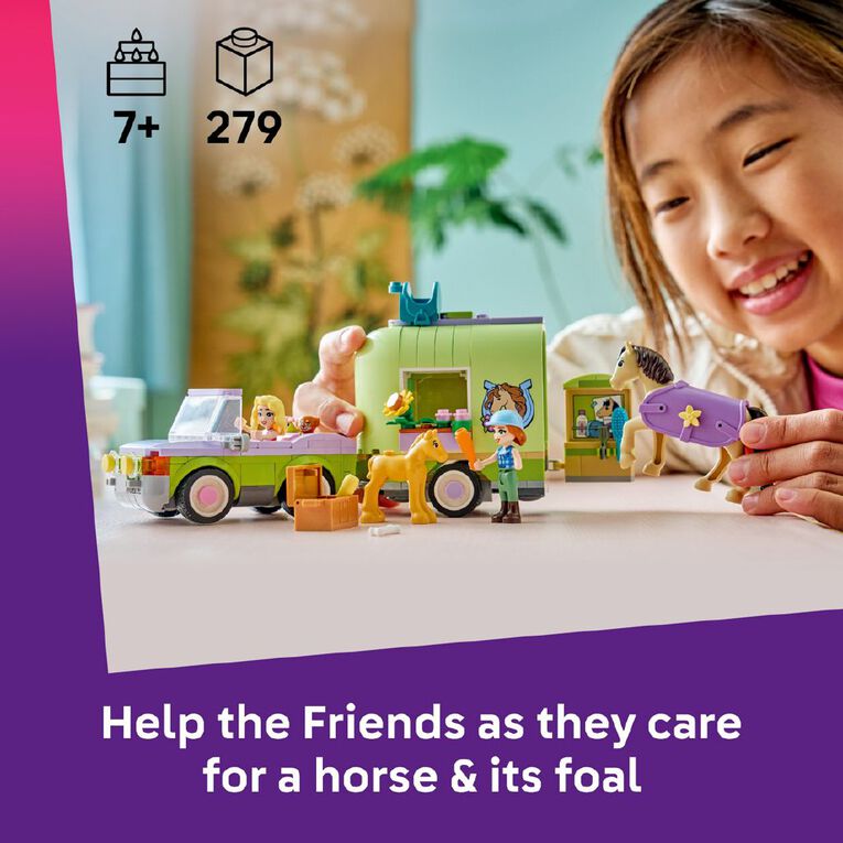 LEGO Friends Horse & Baby Foal Trailer 42695, , hi-res
