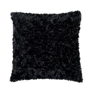 Living & Co Cushion Faux Fur Textured Black 45cm x 45cm