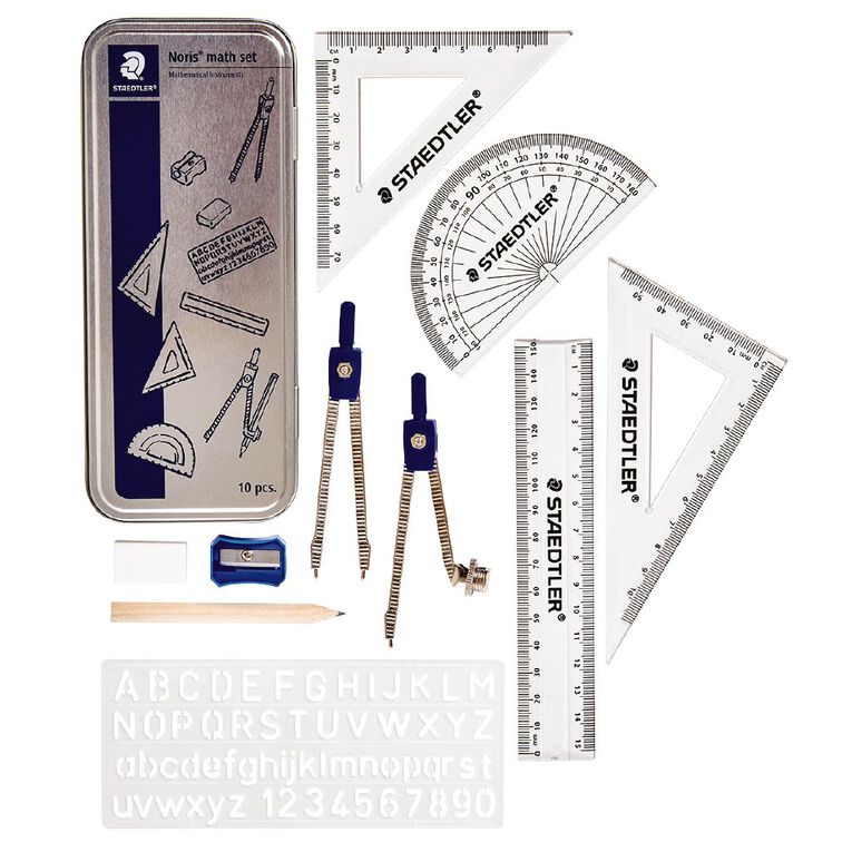 Staedtler Noris Club Math Set 10 Piece Multi-Coloured, , hi-res
