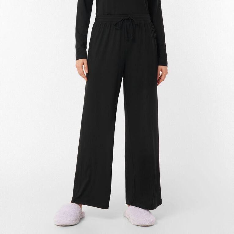 H&H Women's Comfy Pyjama Pants, Black, hi-res