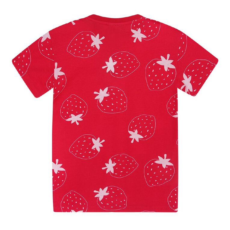 H&H Girls' T-shirt Nightie, Red Mid, hi-res