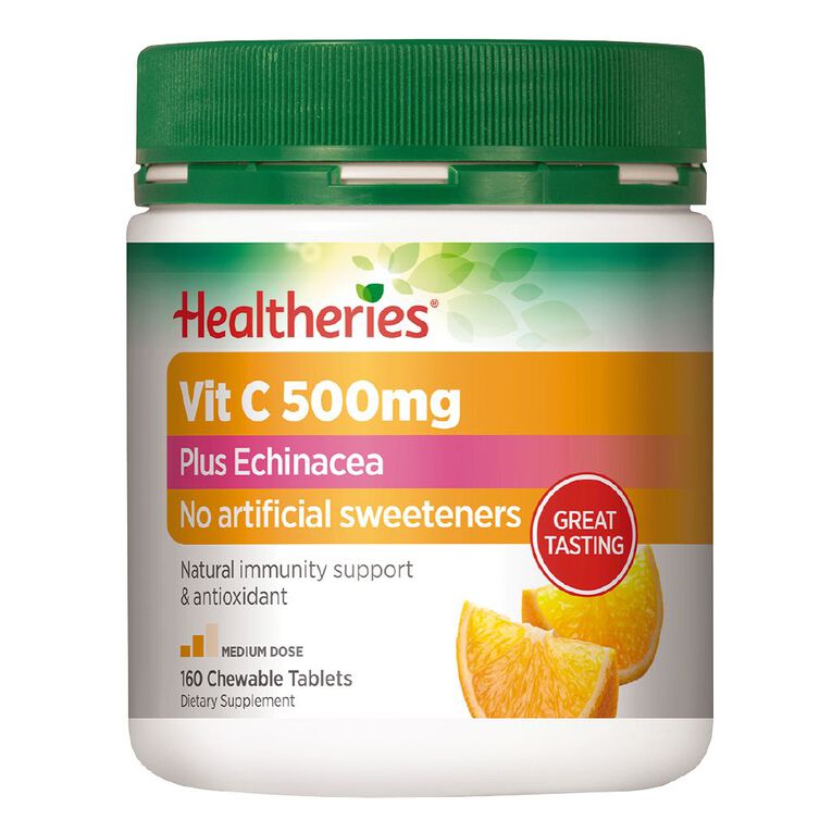 Healtheries Vit C 500mg Plus Echinacea 160s, , hi-res