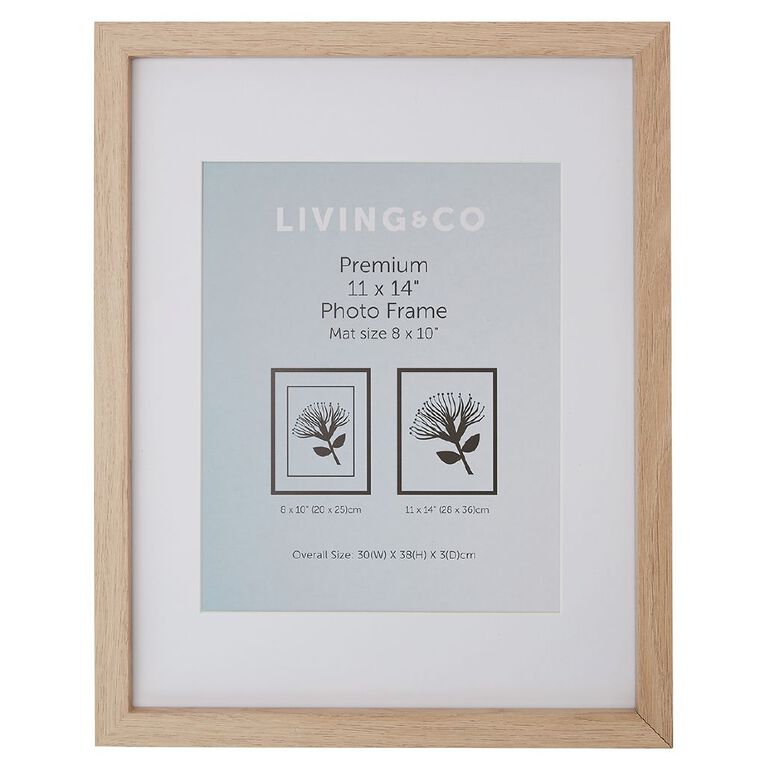 Living & Co Premium Photo Frame Natural 8in x 10in, Natural, hi-res