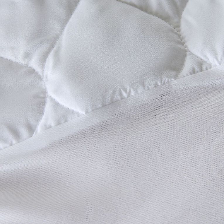 Living & Co Mattress Protector Microfibre Fitted White Queen, , hi-res