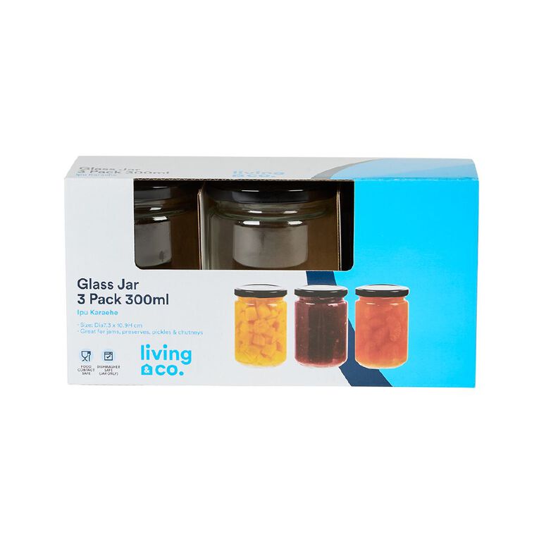 Living & Co L&C Glass Jar 300ml 3P, , hi-res