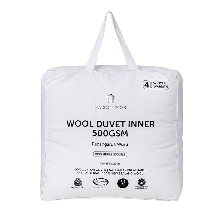 Maison d'Or NZ Wool Duvet Inner White One Size, , hi-res