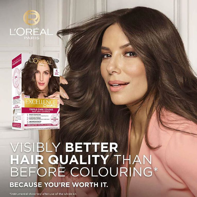 L'Oreal Paris Excellence Creme Hair Colour Dark Brown 4, , hi-res