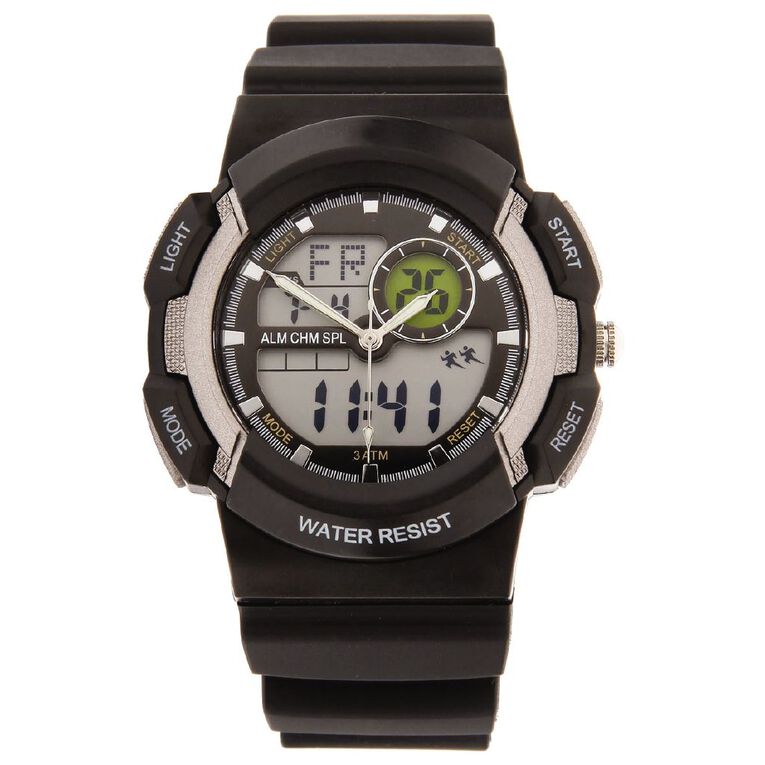 Active Intent Men's Sports Digital Watch Black Grey, , hi-res