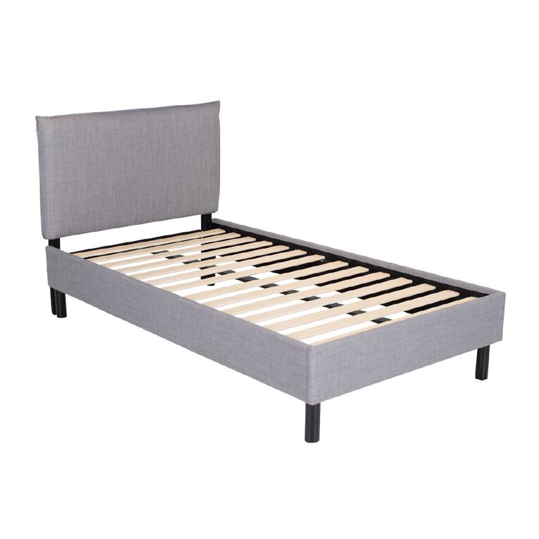 Living & Co Archie Upholstered Bed Grey King Single, , hi-res