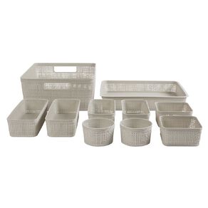 Living & Co 10 Piece Organiser Baskets Natural