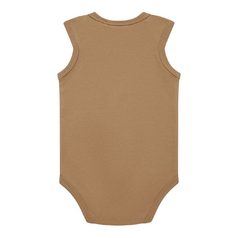 Young Original Babies' Sleeveless Christmas Bodysuit, Brown Mid, hi-res