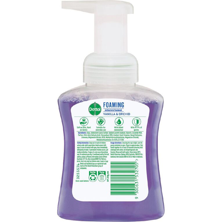 Dettol Foam Handwash Vanilla & Orchid 250ml, , hi-res