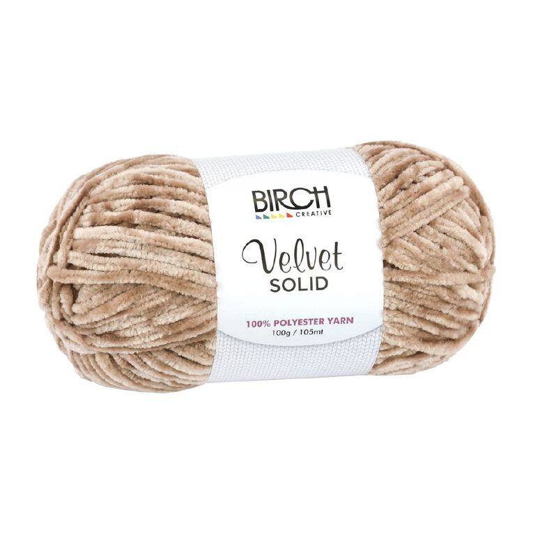 Birch Velvet Yarn 100% Polyester 100G Mushroom, , hi-res