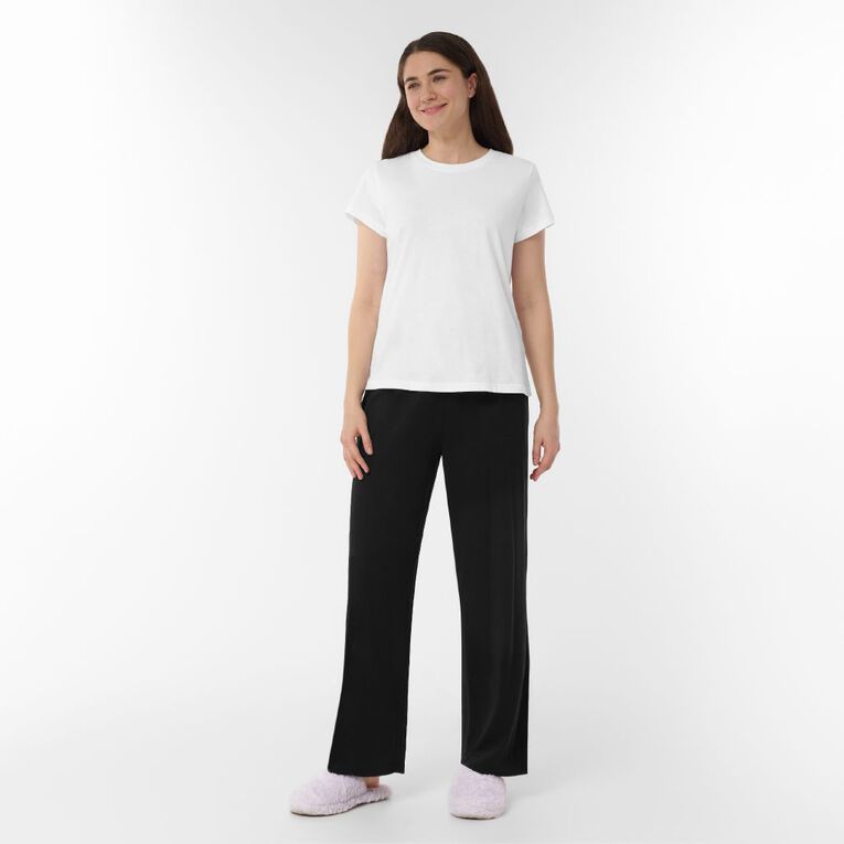 H&H Women's Knitted Pyjama Pants, Black, hi-res