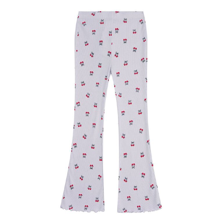 Young Original Printed Rib Flare Leggings, Purple Light, hi-res