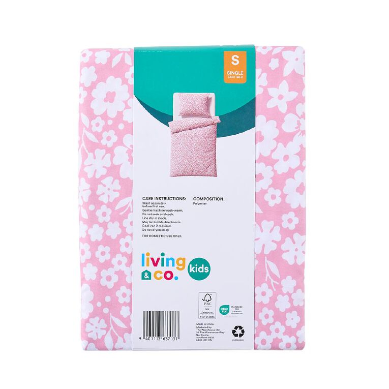 Living & Co Kids Duvet Cover Set Wildflower Multi-Coloured Single, , hi-res