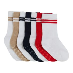 H&H Infants' Grib Rib Crew Socks 7 Pack