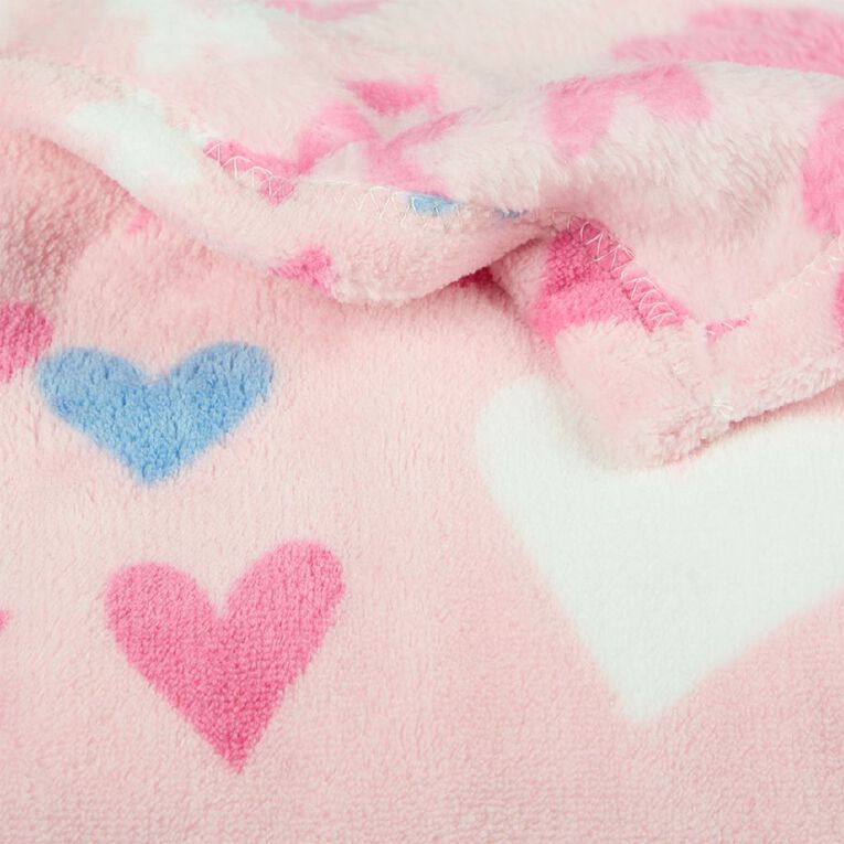 Living & Co Kids Coral Fleece Throw Flowers Pink, , hi-res