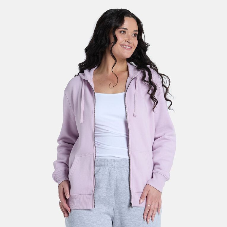 H&H Women's Zip-Thru Hoodie Sweat, Purple Light, hi-res