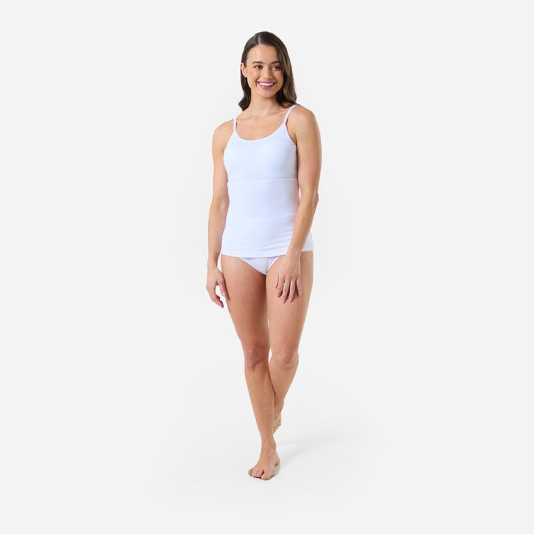 Women's Control Singlet, White, hi-res