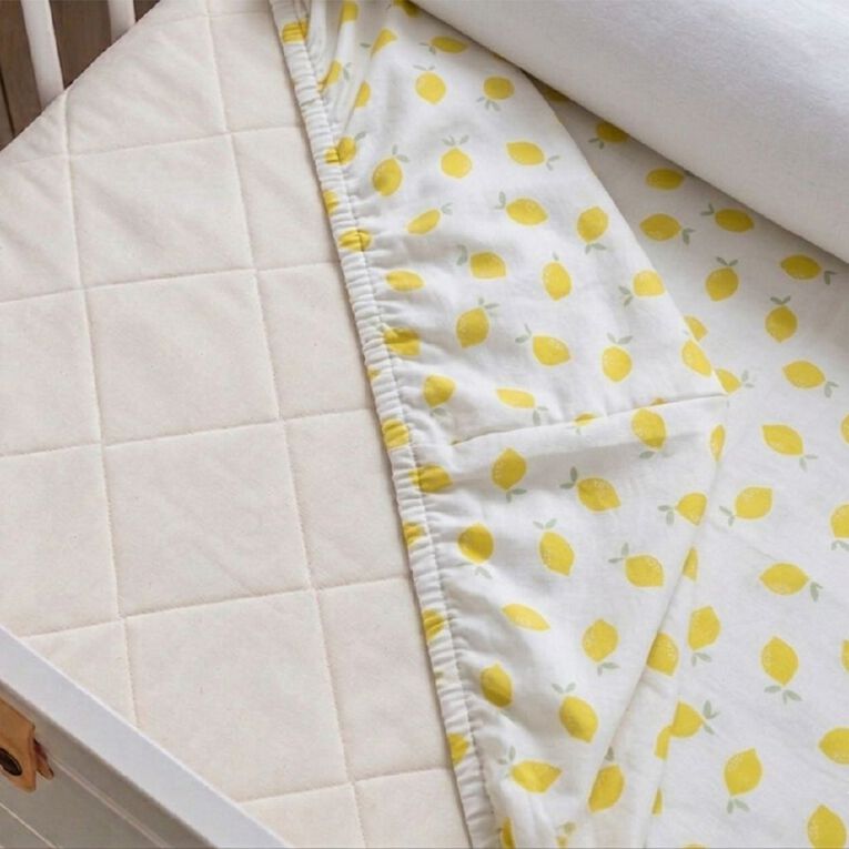 Babywise Flannelette Cot Sheet Lemon 2 Pack, , hi-res