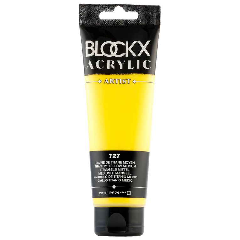 BLOCKX Acrylic Tube Medium Titanium Yellow 120ml, , hi-res